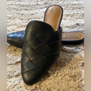 Big Buddha Black Woven Mules